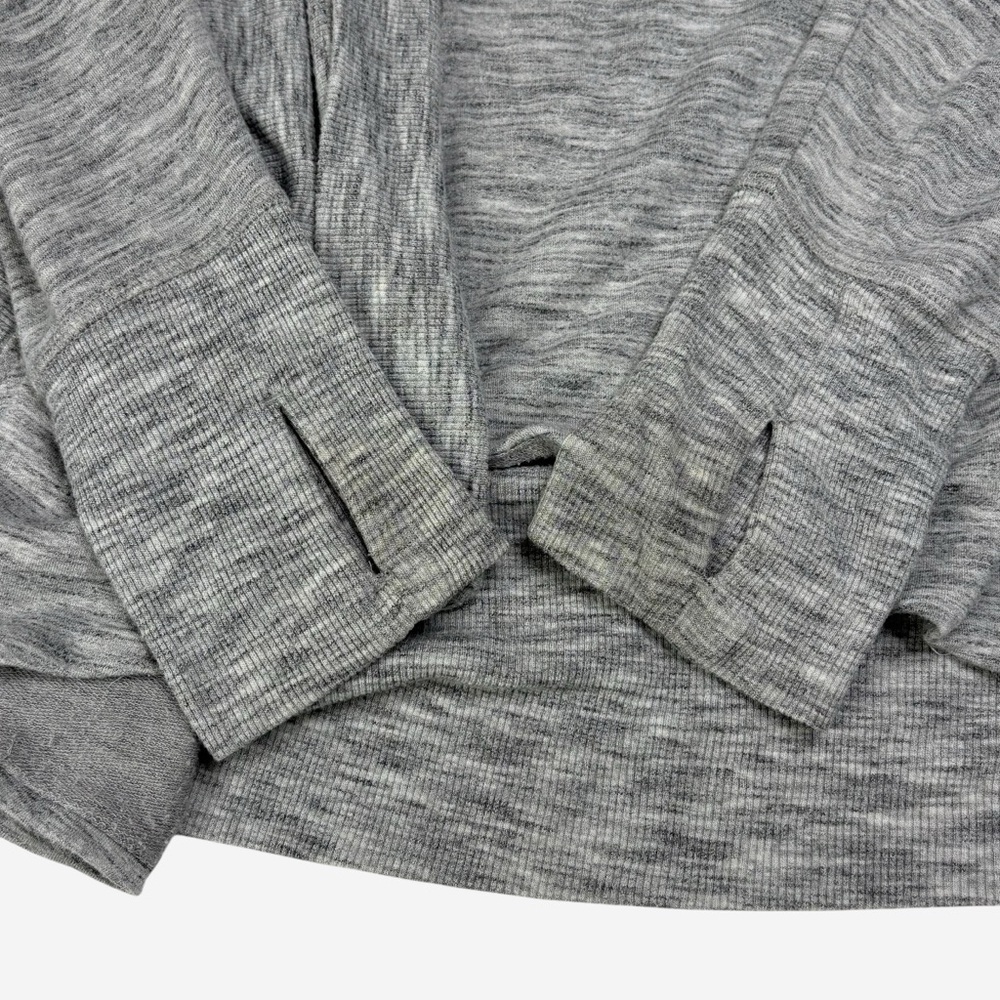 Athleta Long Sleeve Open Cardigan Marled Gray - Picture 6 of 13